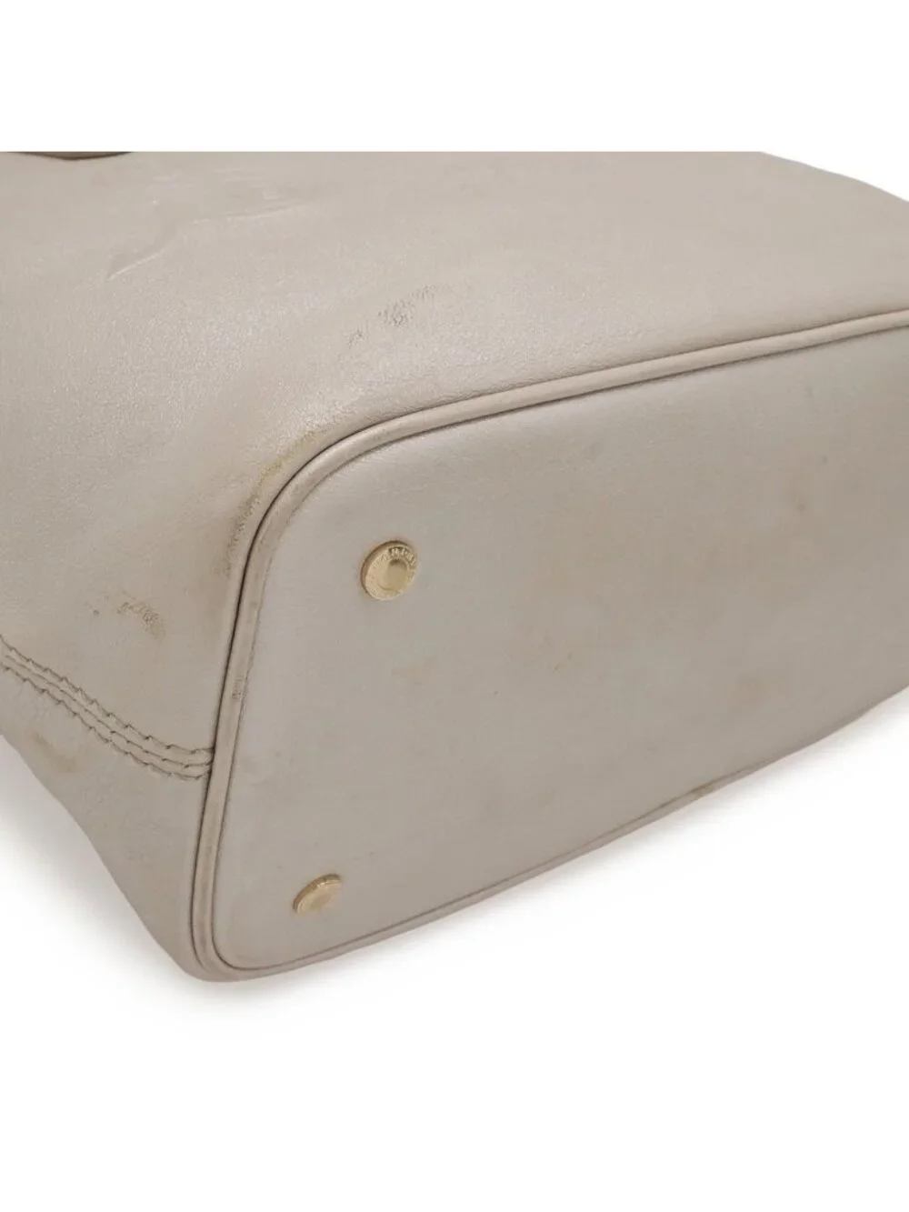 Bvlgari Sotirio Tote Shoulder Handbag Leather Champagne Silver Gold